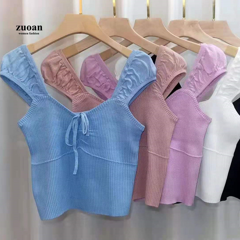 SUXI Áo Hai Dây Dệt Kim Gợi Cảm Cho Nữ