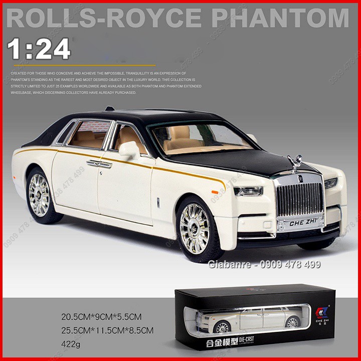 MÔ HÌNH KIM LOẠI RR PHANTOM - 1:24 -  CHEZHI - 8465 - TRẮNG