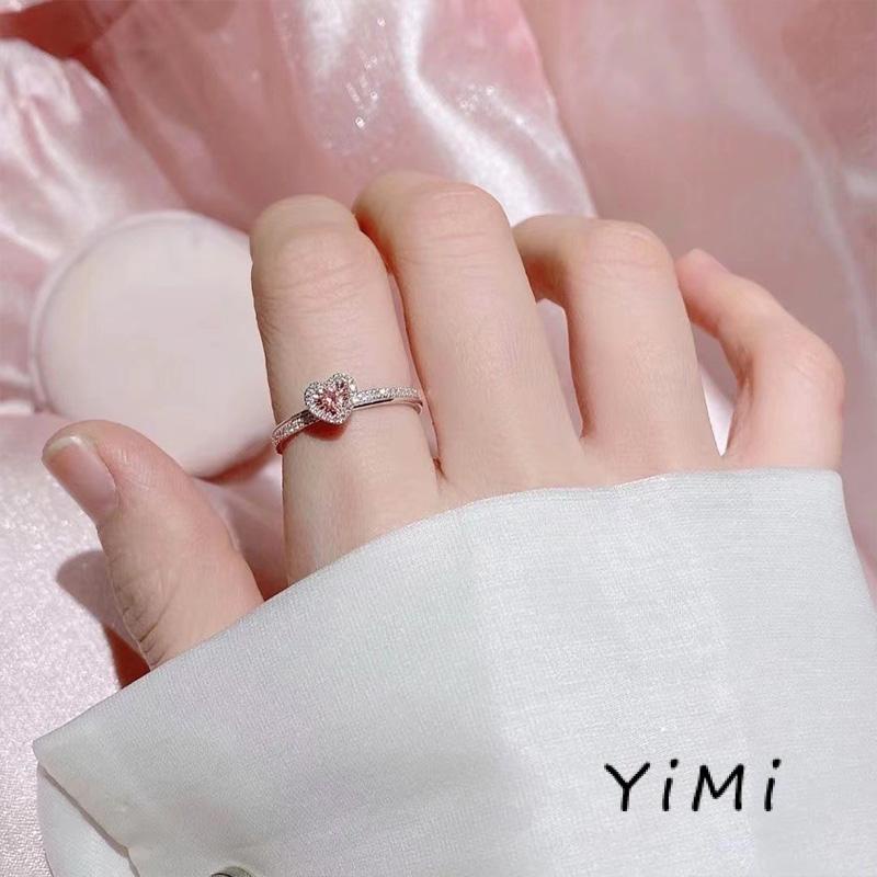 Nhẫn Đính Hôn / Đính Hôn / Quà Tặng Sinh Nhật Hình Trái Tim Màu Hồng