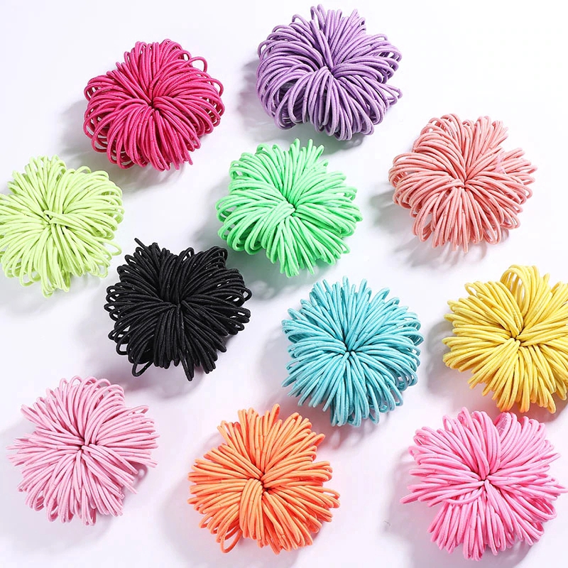 Bộ 100 dây thun nhựa cột tóc cho bé phong cách Hàn Quốc