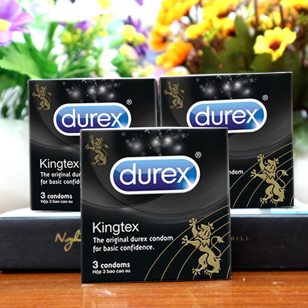 ComBo 3 Hộp Bao Cao Su Durex Kingtex|| Ôm Sát, Siêu Mỏng, Trơn, Không Mùi - Hàng nhập khẩu