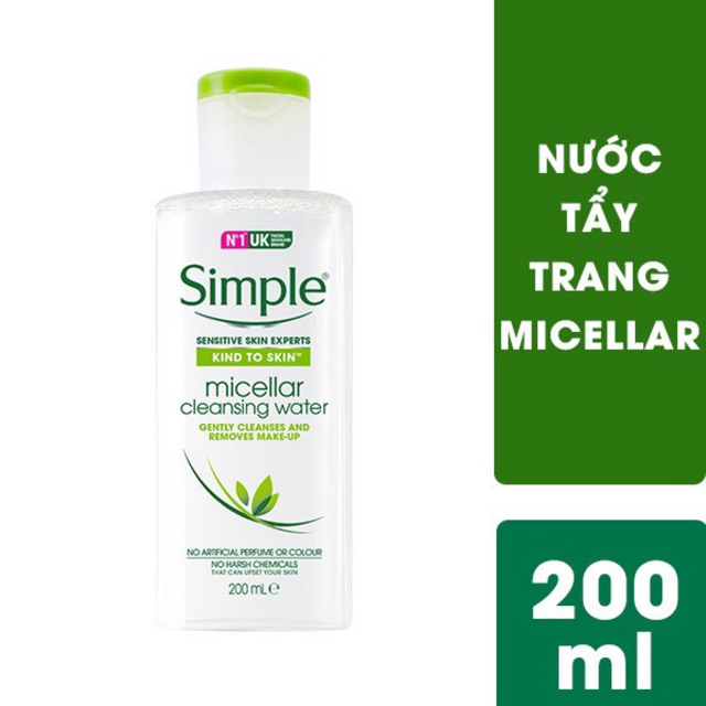 Nước Tẩy Trang Simple Micellar Cleansing Water 200ml - Mẫu mới