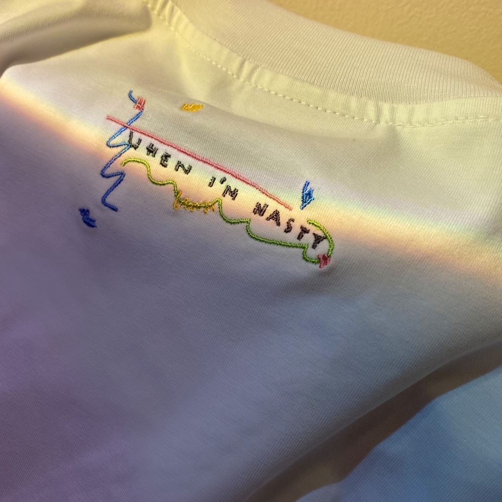 Áo thun tay ngắn nam nữ đơn giản vải cotton thoáng mát thêu Can't Control Myself thiết kế WHENIMNASTY