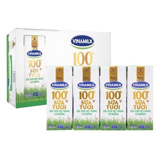 Thùng 48 hộp sữa tươi có đường Vinamilk 180ml