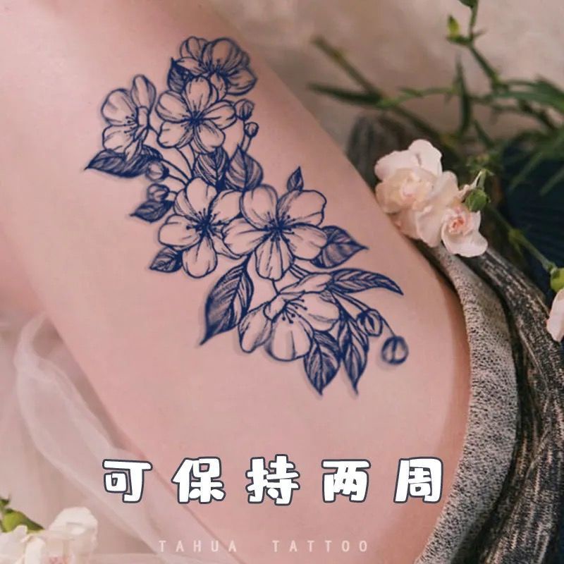 Hình Xăm Dán Cánh Tay / Ngực / Lưng Họa Tiết Hoa Không Phản Quang Chống Thấm Nước Lâu Trôi Cho Nam Và Nữ