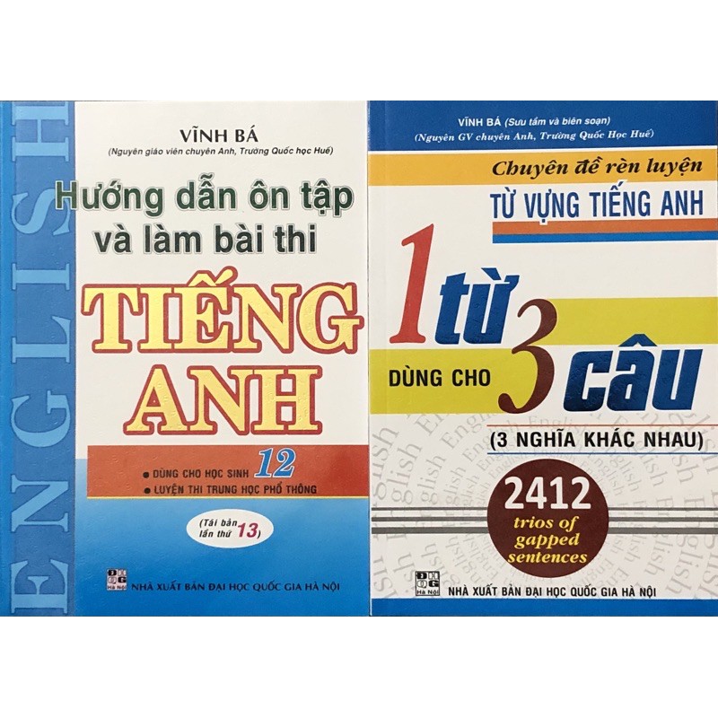 Sách - (Combo 2 cuốn) Hướng Dẫn Ôn Tập Và Làm Bài Thi Tiếng Anh + Chuyên Đề Rèn Luyện Từ Vựng Tiếng Anh 1 Từ 3 Câu