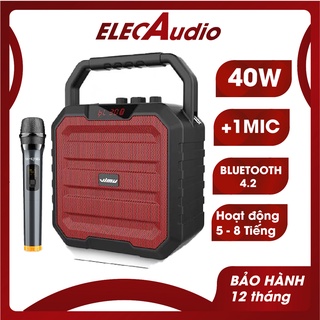 Loa bluetooth karaoke công suất lớn 40W , Loa karaoke Mini WKing Vimu K1 (Tặng Kèm Micro Không Dây)-Bảo Hành 12T