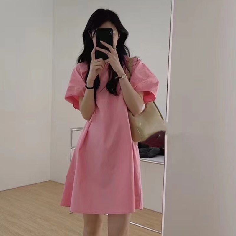 Đầm Ngắn Phong Cách Hàn Quốc Cổ Điển Thời Trang Mùa Hè Dành Cho Nữ