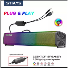 STIAYS Loa Máy Tính Với RGB USB Có Dây 3.5Mm Loa Máy Tính Bass Siêu Trầm Loa Cho MP3 Laptop Nhà nhà Hát Không có đánh gi