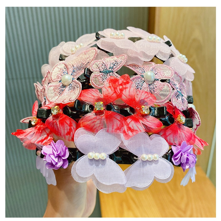 Băng Đô Cài Tóc Hình Bướm Chống Trượt Cho Bé Gái