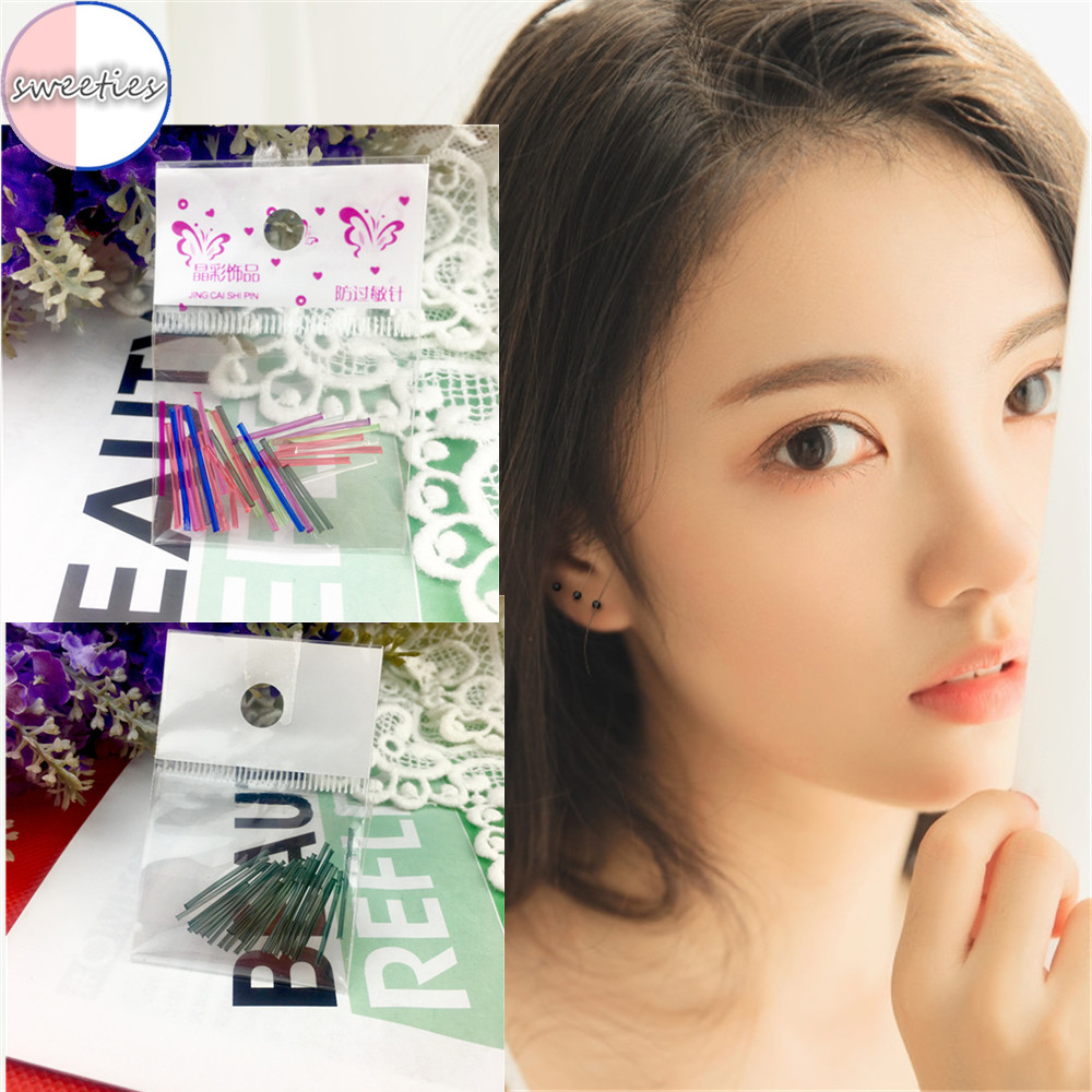 Khuyên tai nhựa trong suốt kiểu dáng đơn giản dành cho nữ