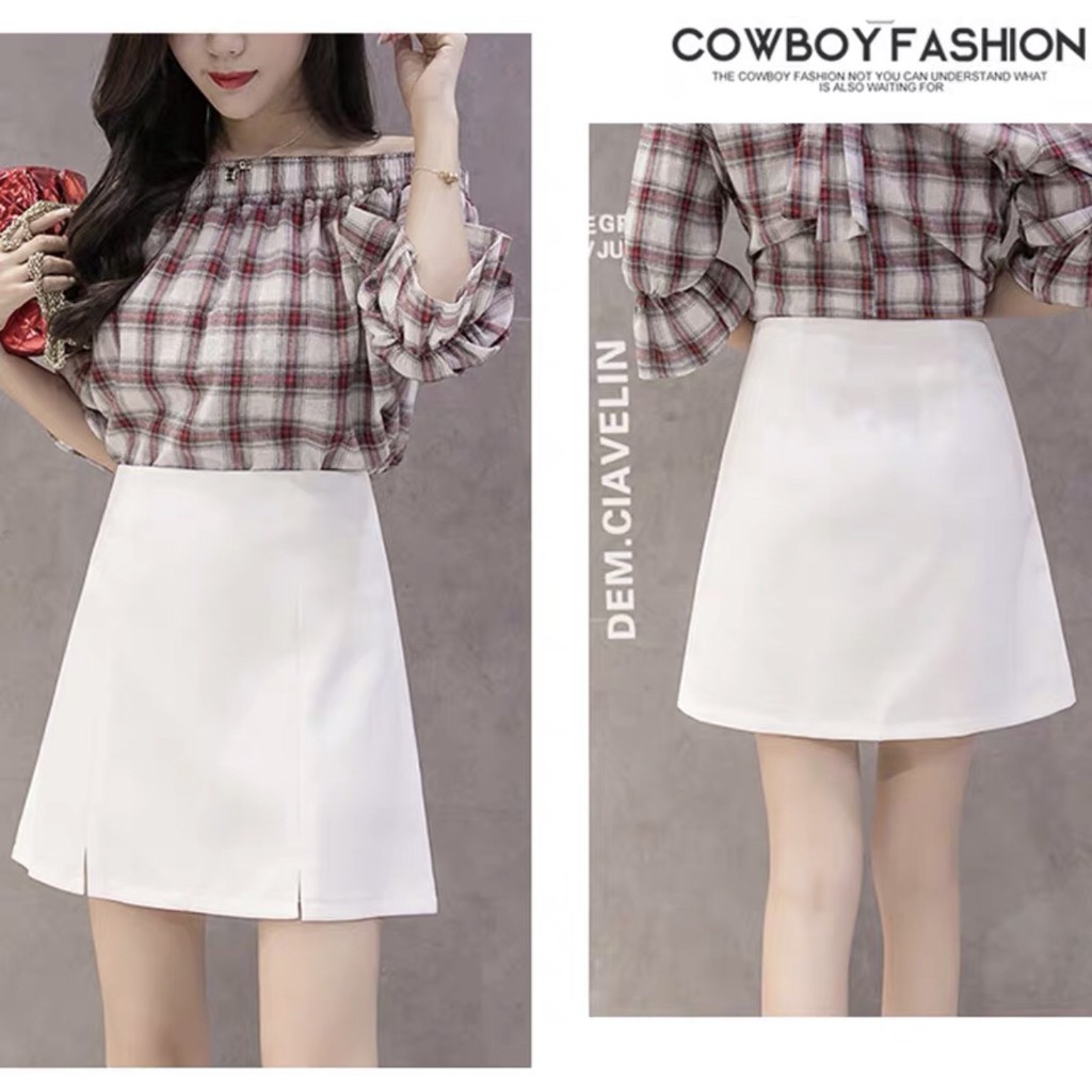 Chân váy ngắn chữ A TienkhiShop màu trơn QC CVNAZE