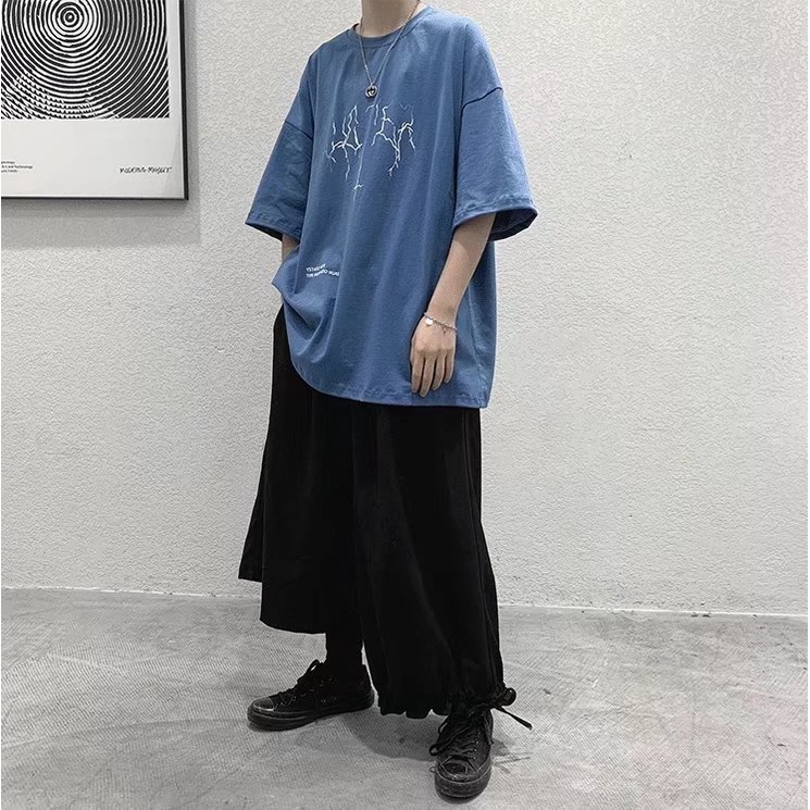 Áo Thun Nam Ngắn Tay In Chữ Phong Cách Hip Hop Năng Động