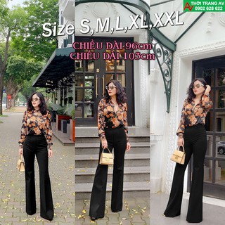 Quần đen dài ống suông hai túi dây kéo sau sang trọng - AV6479