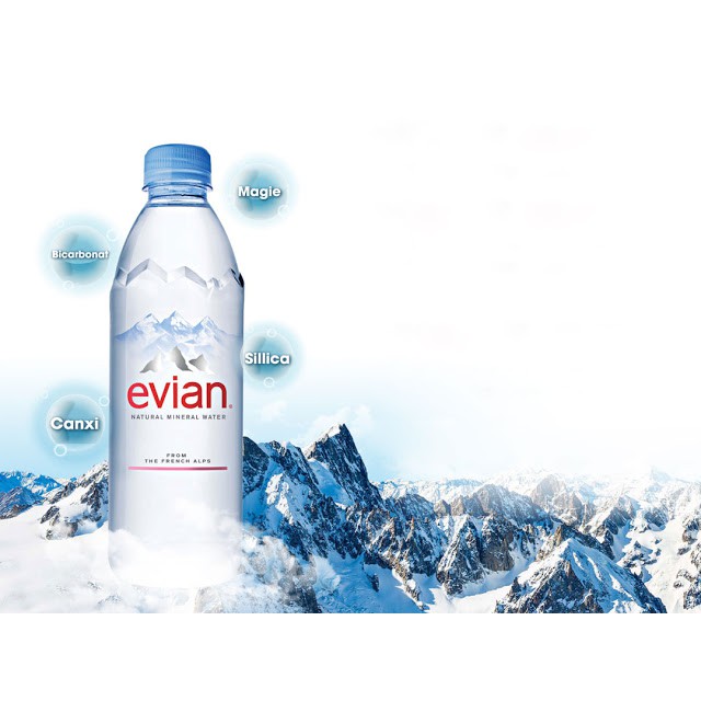 Nước suối Pháp EVIAN dung tích 500-750-1500ml