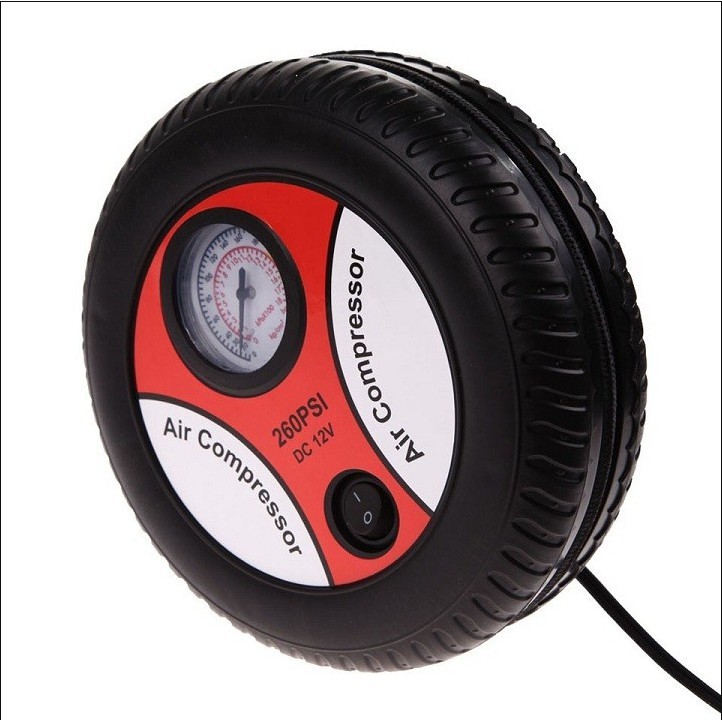 Bơm lốp điện oto 12v hình bánh xe - Hàng cao cấp