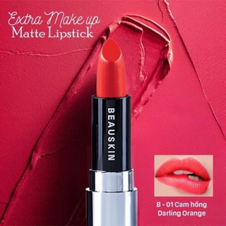 Son môi Beauskin Extra Makeup Matte Lipstick 01 màu cam hồng