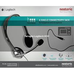 Tai Nghe ✨ Free Ship ✨ Tai Nghe LOGITECH H111 - Âm Thanh Nổi (1 Giắc)- Hàng Chính Hãng - Bảo Hành 12 Tháng