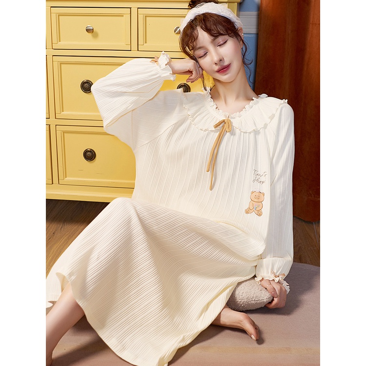Đầm Ngủ Cotton Tay Dài Thời Trang Xuân Thu Cho Phụ Nữ Mang Thai 2021 52BX ** - & ** ** | BigBuy360 - bigbuy360.vn