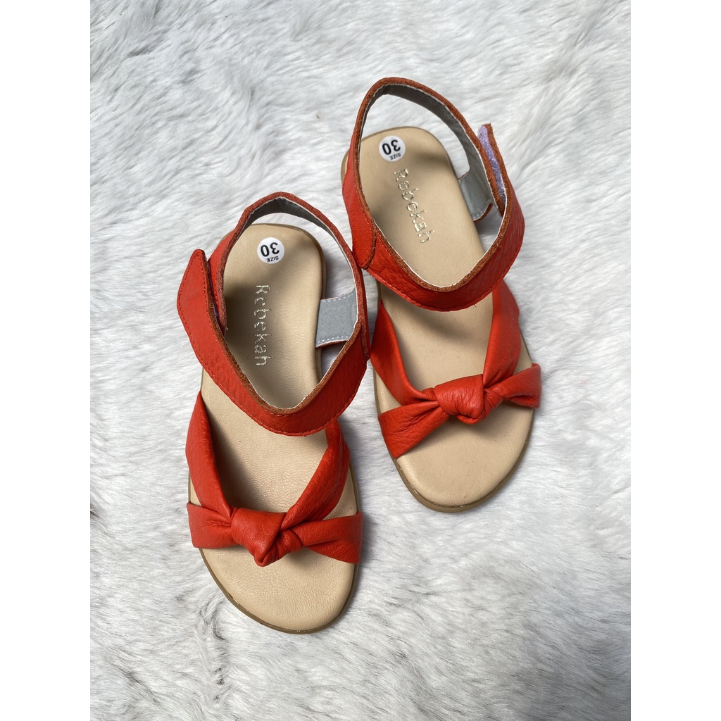 GIÀY SANDAL DA MẪU NƠ CHO BÉ GÁI