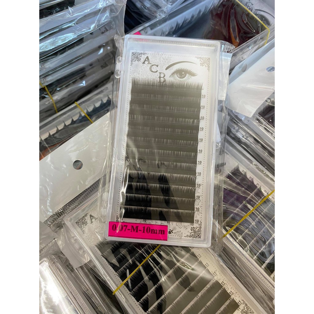 Mi Khay ABC Độ Cong M , L,  độ dày 0.07  Volumn Classic Tạo Fan Nối Mi Đủ Các Độ Dài - Lẻ 1 Khay