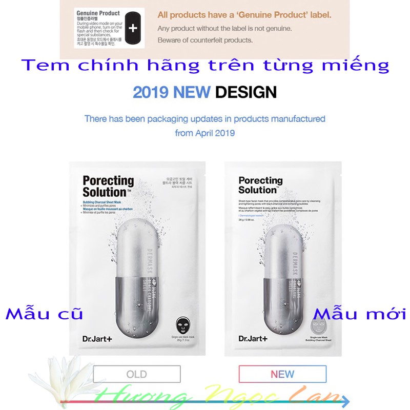 Mặt nạ sủi bọt than hoạt tính thải độc se khít lỗ chân lông Dermask Ultra Jet Porecting Solution Bubbling Charcoal Sheet