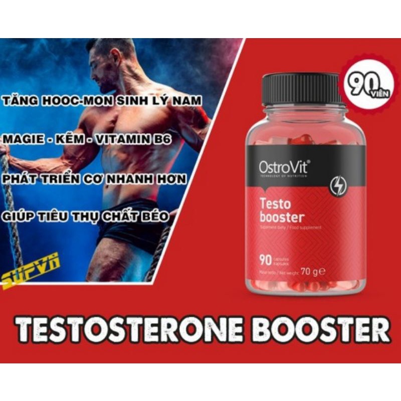 Viên Uống tăng test cho Nam Giới Tăng cơ bắp nhanh  Ostrovit Testo Booster - 90 viên