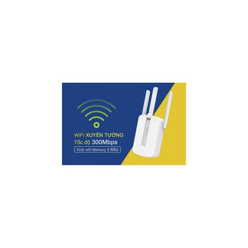 Bộ kích sóng wifi Mercury MW310re 300Mbps 3 râu cực mạnh - BH 1 năm