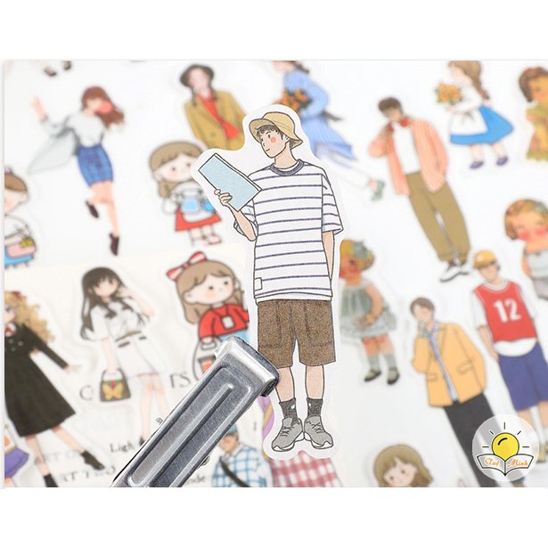 Set 40 sticker girl VPPTUEMINH, boy street style - nhãn dán cô gái chàng trai dạo phố STI47