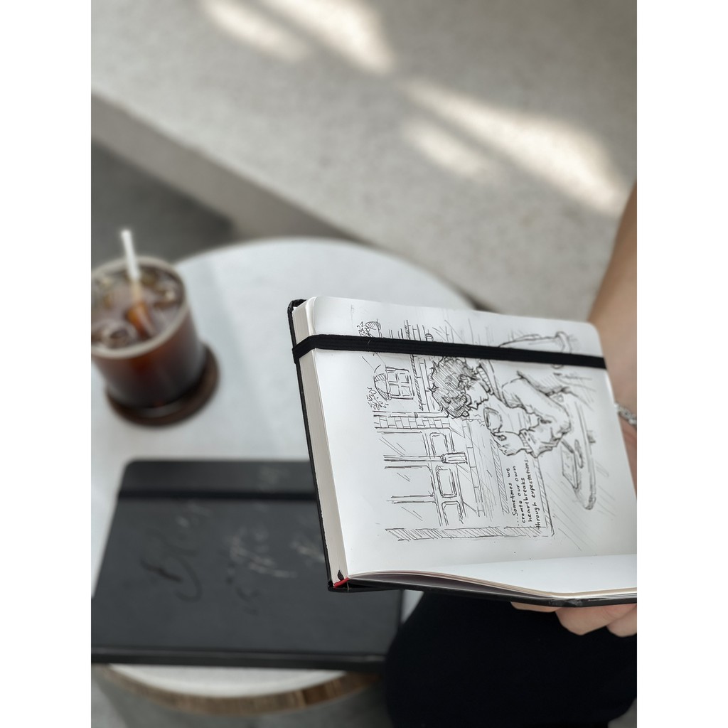 Số trơn Đen Crabit - The Black Book 130GSM - Sổ ghi chép, làm bullet journal - Số Black is the new bl