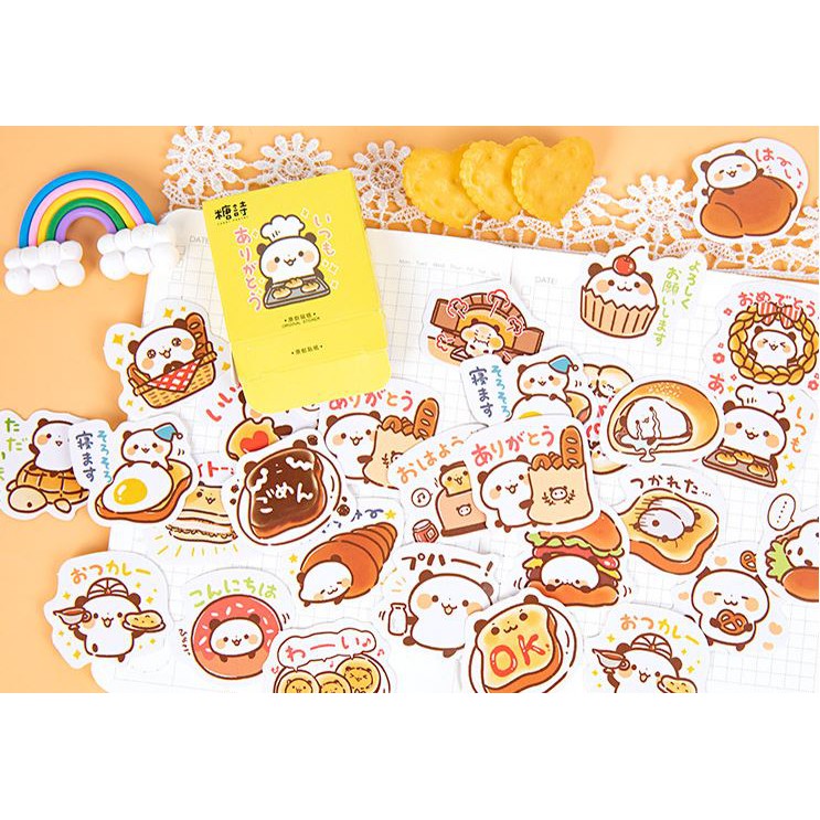 Bộ 46 Sticker Đầu Bếp Gấu E104
