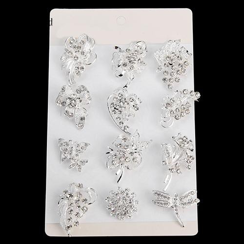 Set 12 Ghim Cài Áo Hình Bướm Đính Đá Thời Trang Cho Nữ