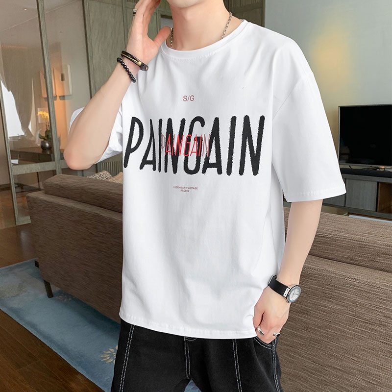 Áo Thun Tay Ngắn Dáng Rộng In Họa Tiết Đơn Giản Thời Trang Mùa Hè Mới Trẻ Trung Cho Nam