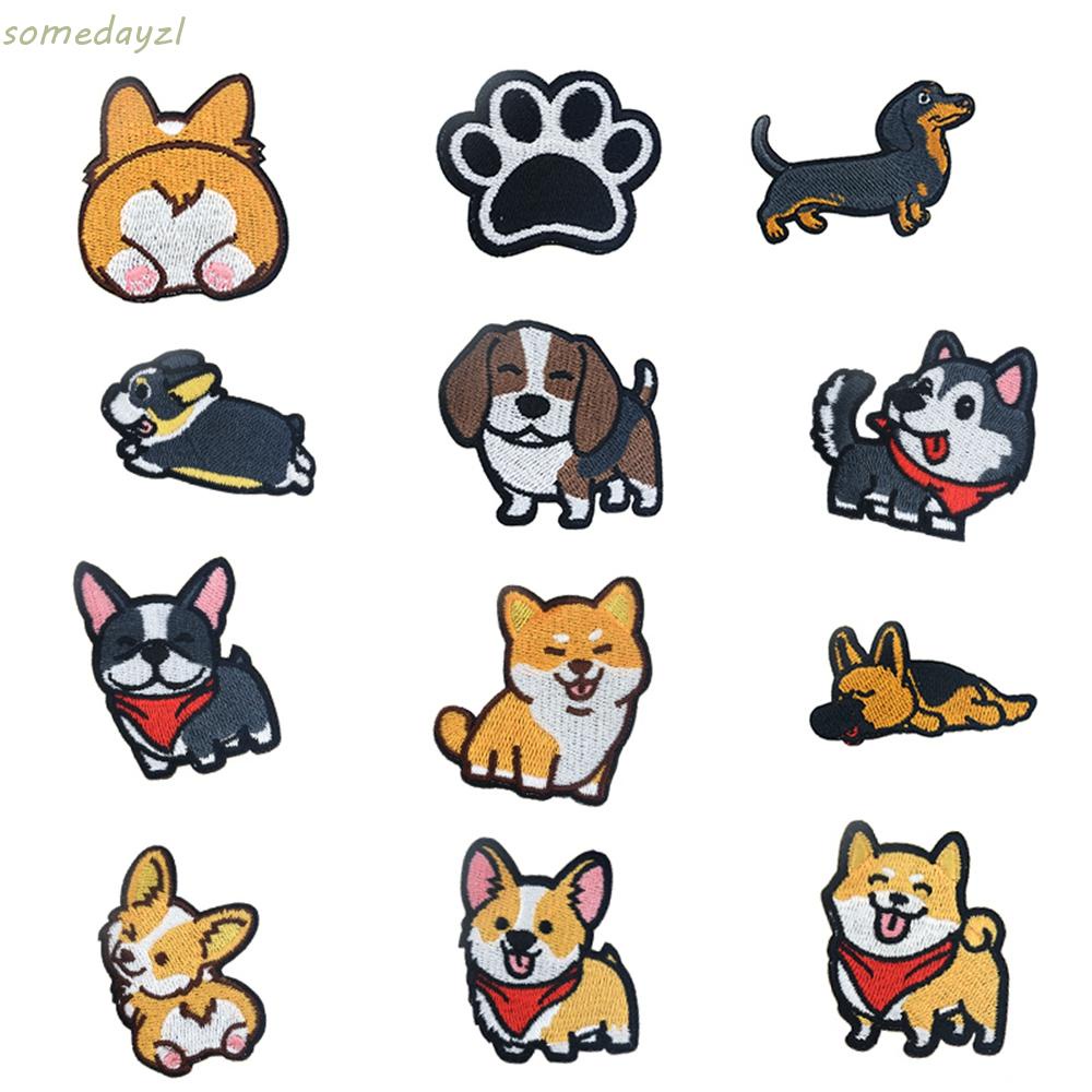 Sticker Ủi Thêu Hình Chó Corgi Dachshund Corgi Dễ Thương