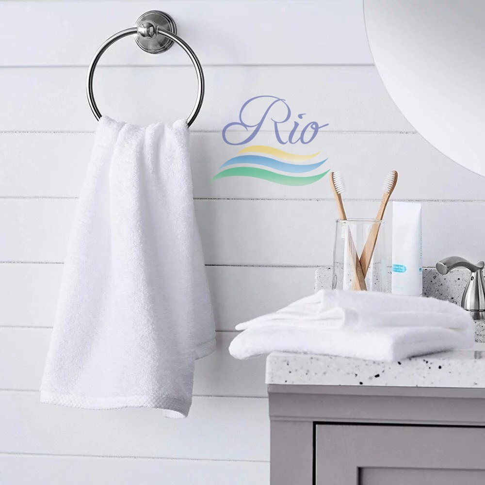 Khăn mặt màu trắng Riotex, 100% cotton siêu mềm, siêu thấm hút 34x82cm.