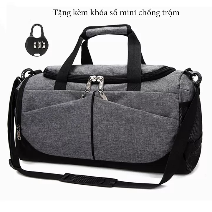 Túi Trống Du Lịch Vải Bố Chống Thấm Nước, Tặng Kèm Khóa Số MiNi Chống Trộm size 51cm TUI-126