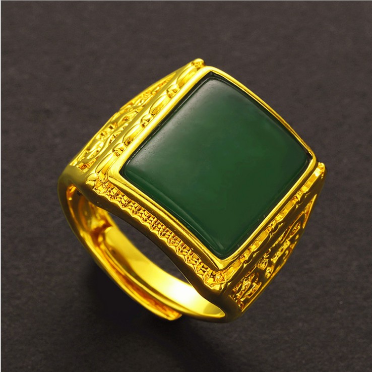 NHẫn Nam Đính MặT Đá màu xanh