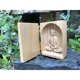 Hộp Tỉnh Thức - Tượng Phật Thích Ca Gỗ - (4cm x 6cm)
