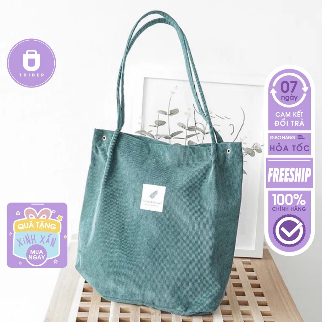 Túi vải tote canvas giá rẻ thời trang đeo vai đựng đồ giá rẻ đi học đi chơi siêu hot