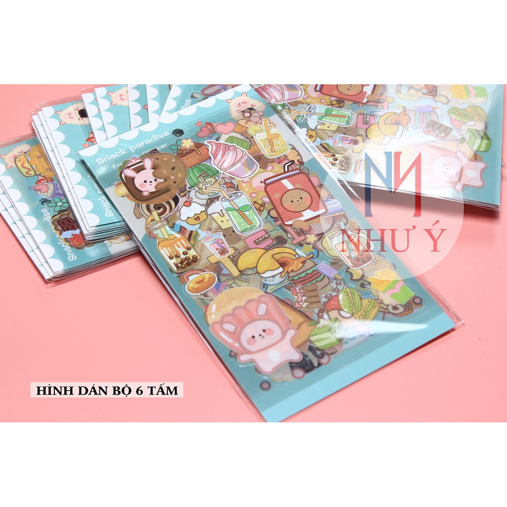 Sticker HÌNH DÁN BỘ 6 TẤM - PHụ kiện Hani