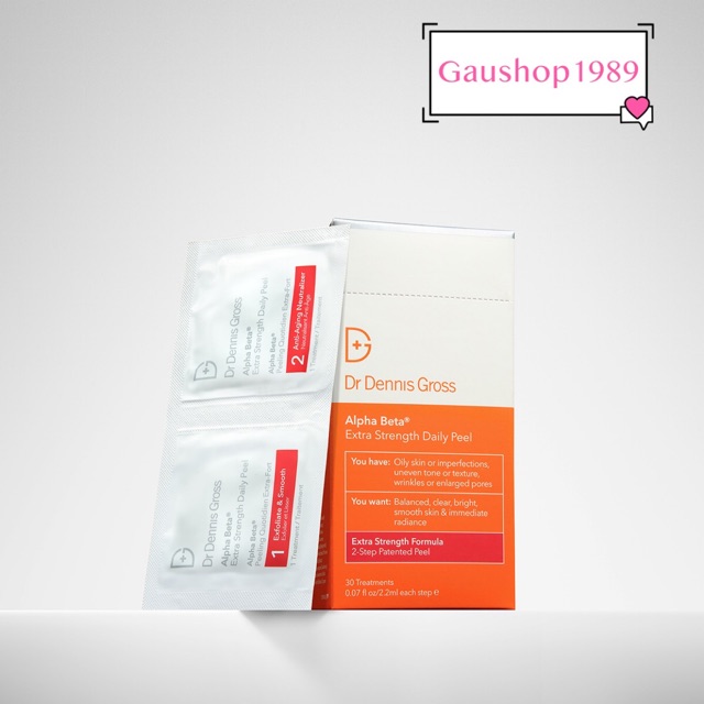 [Dr Dennis Gross] MIẾNG PAD PEEL DA DR DENNIS GROSS DAILY PEEL Alpha Beta Extra Strength - Tẩy tế bào chết hằng ngày