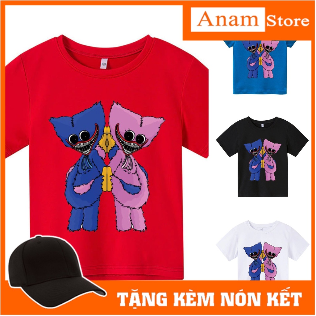 Áo thun cho bé huggy playtime 13, 4 màu, có size người lớn, Anam Store