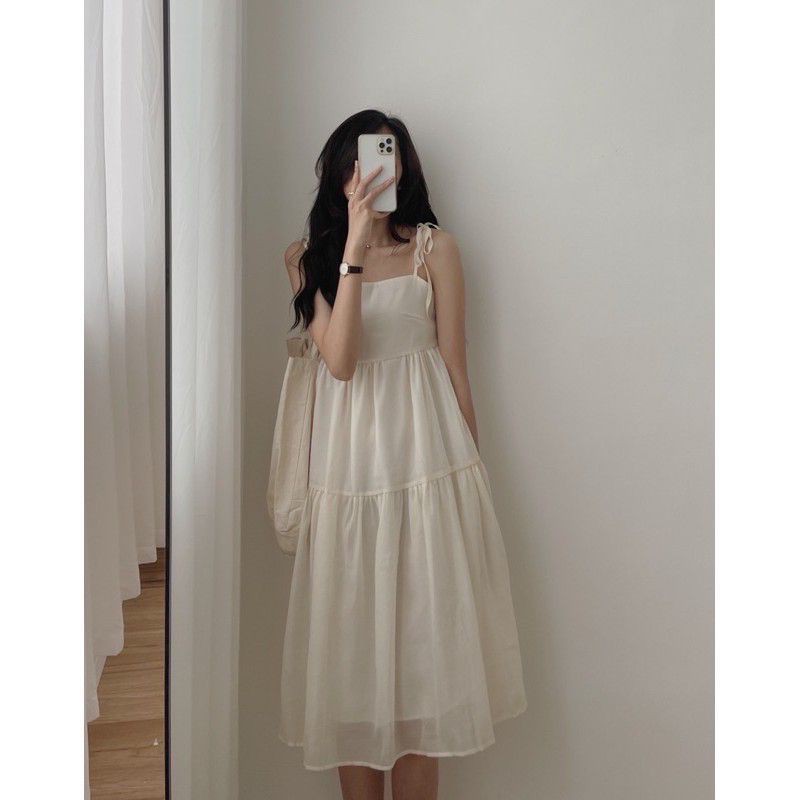 VÁY 2 DÂY VOAN TƠ ULZZANG ( Ảnh thật)