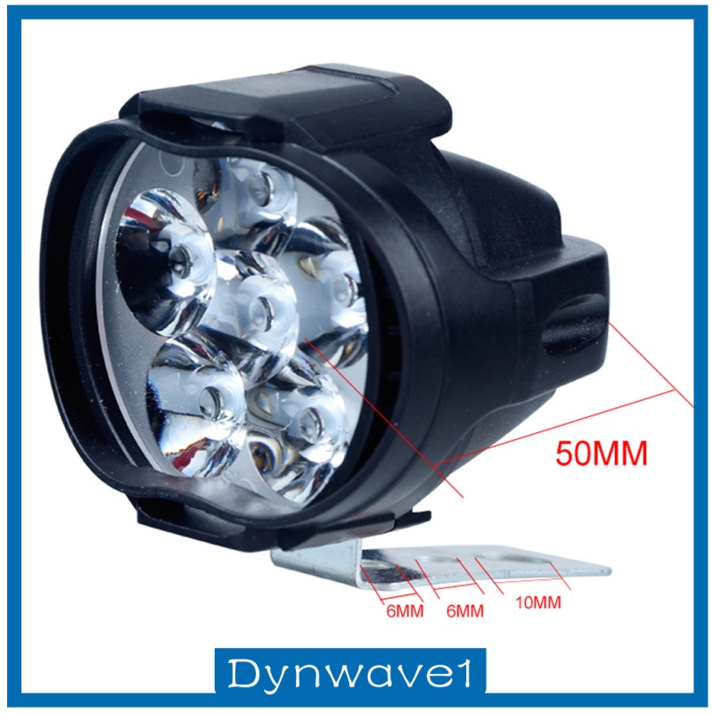 [DYNWAVE1]2Pcs DC 9V-85V 6 LED Motorcycle Headlight Assembly for Motorbike Car ATVs
