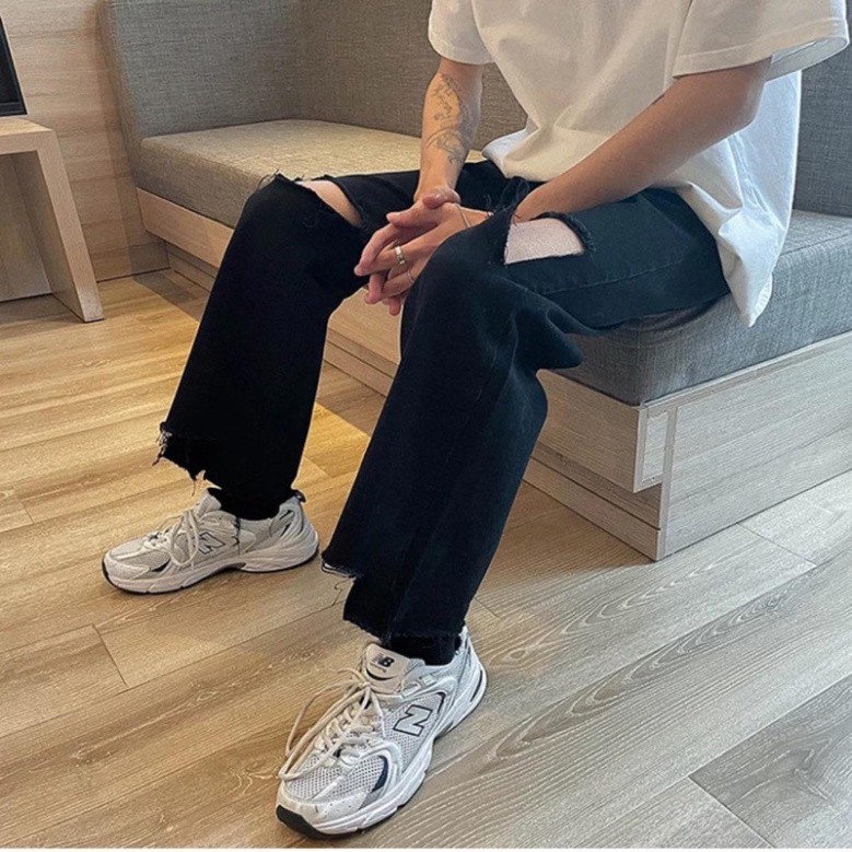 [HOT TREND 2022] Quần Jean dáng suông rách gối -Q7-Quần bò ống rộng form Unisex nam nữ -chất đẹp giá rẻ nhất thị trường | BigBuy360 - bigbuy360.vn