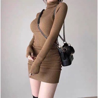 Váy Len Body Cổ Lọ