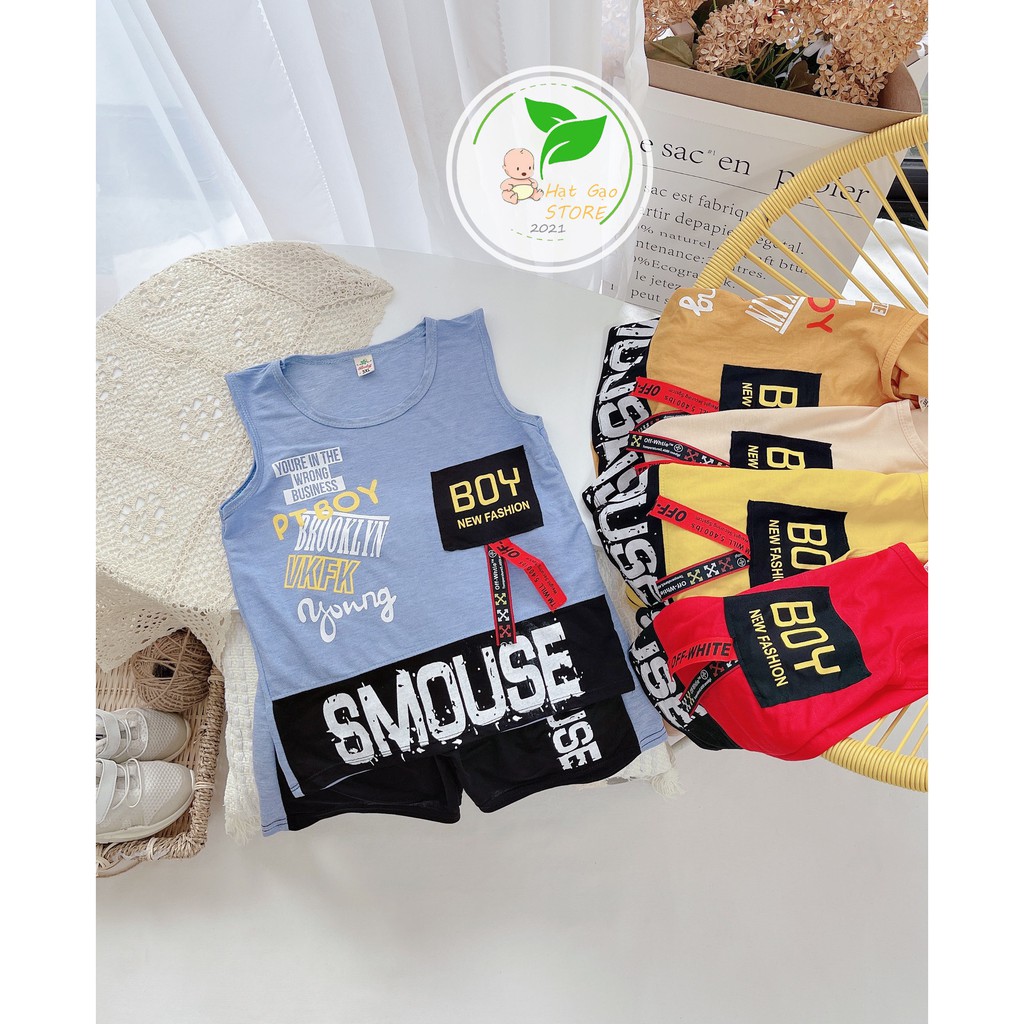 Set bộ nam BOY sát nách cho bé Mầm Store từ 10 đến 28kg