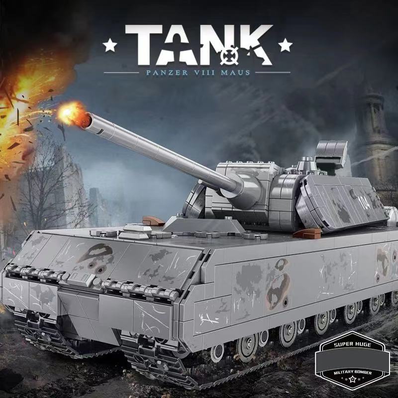 Mẫu Lắp Ráp Siêu Xe tăng Panlos 628009 2127Pcs Panzer VIII Maus German Heavy Tank
