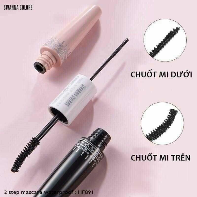 Mascara 2 đầu dài và dày mi, chống nước Sivanna 6X HF891 Max Waterproof