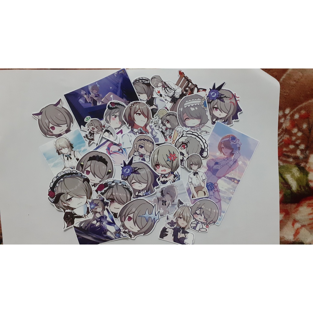 - Set 10/15/30  Sticker Rita/Rita Rossweisse  hình dán chibi game honkai impact  dán trang trí siêu đẹp